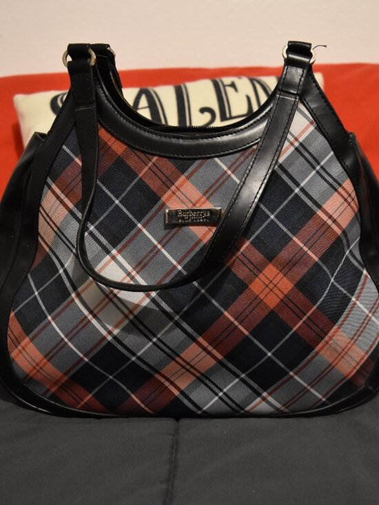 Burberry Handbags - Burberry RARE BLUE LABEL Canvas and Leather Nova Check Handbag Shoulder Bag!